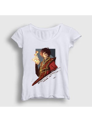 Presmono Kadın Beyaz Zuko Anime Avatar The Last Airbender T-Shirt