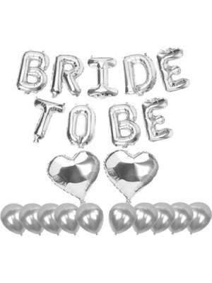 Dipak Gümüş Renk Bride To Be Yazılı Balon Seti
