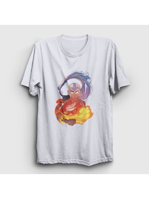 Presmono Unisex Beyaz Aang Anime Avatar The Last Airbender T-Shirt