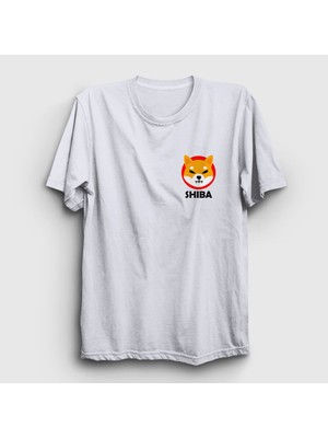 Presmono Unisex Beyaz Shiba Inu Bitcoin T-Shirt