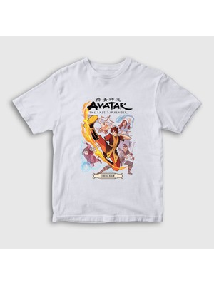 Presmono Unisex Çocuk Beyaz Search Anime Avatar The Last Airbender T-Shirt
