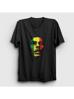 Presmono Unisex Siyah Ethiopia Bob Marley T-Shirt