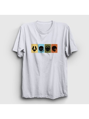 Presmono Unisex Beyaz Chars Anime Avatar The Last Airbender T-Shirt