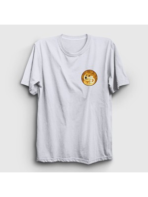 Presmono Unisex Beyaz Dogecoin Bitcoin T-Shirt