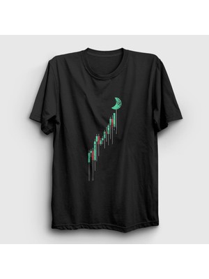Presmono Unisex Siyah To The Moon Bitcoin T-Shirt