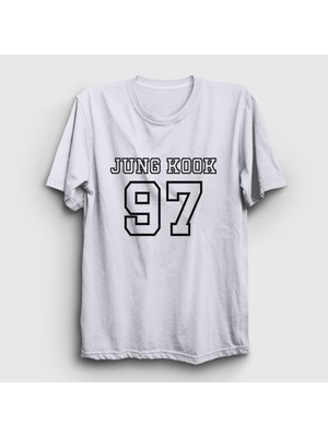 Presmono Unisex Beyaz 97 K Pop Jungkook Bts T-Shirt