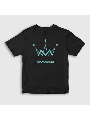 Presmono Unisex Çocuk Siyah Logo V2 K-Pop Mamamoo T-Shirt