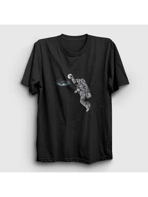 Presmono Unisex Siyah Basketball Astronaut Space Astronot Uzay T-Shirt