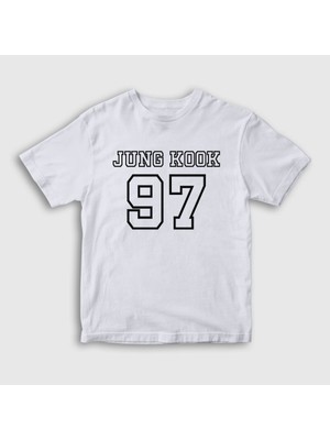 Presmono Unisex Çocuk Beyaz 97 K Pop Jungkook Bts T-Shirt