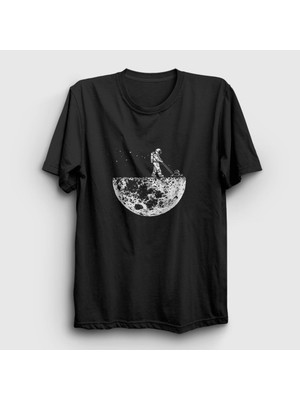 Presmono Unisex Siyah Mower Astronaut Space Astronot Uzay T-Shirt