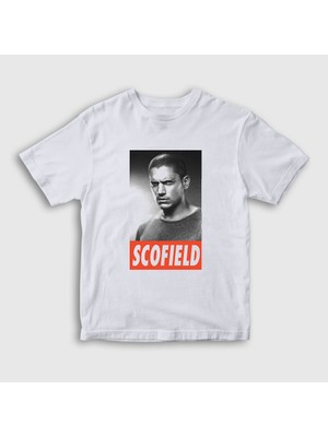 Presmono Unisex Çocuk Beyaz Michael Scofield Prison Break T-Shirt