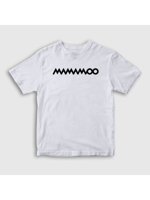 Presmono Unisex Çocuk Beyaz Logo K-Pop Mamamoo T-Shirt