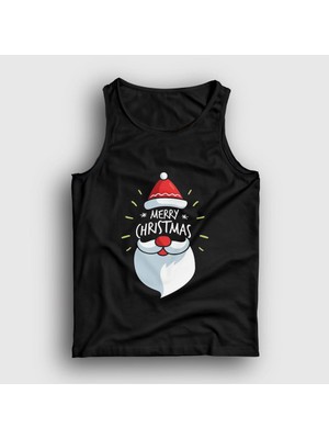 Presmono Unisex Siyah Merry Christmas Noel Baba Santa Claus Yılbaşı Atlet