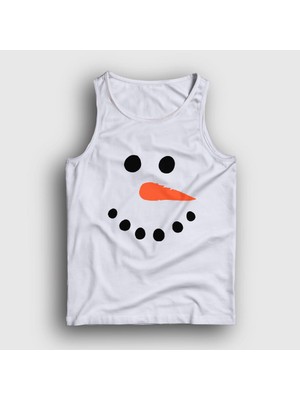 Presmono Unisex Beyaz Snowman Kardan Adam Yılbaşı Atlet