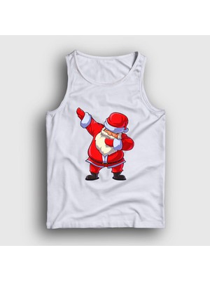 Presmono Unisex Beyaz Dabbing Noel Baba Santa Claus Yılbaşı Atlet