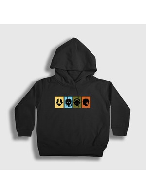 Presmono Unisex Çocuk Siyah Chars Anime Avatar The Last Airbender Kapüşonlu Sweatshirt