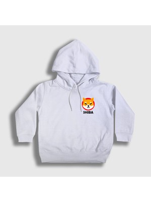 Presmono Unisex Çocuk Beyaz Shiba Inu Bitcoin Kapüşonlu Sweatshirt