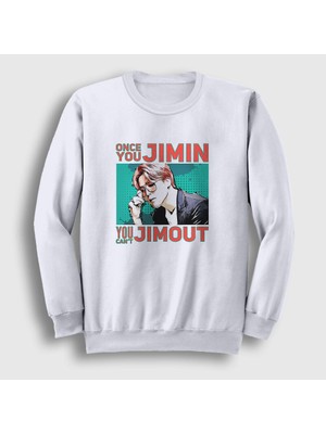 Presmono Unisex Beyaz Jimout K Pop Jimin Bts Sweatshirt