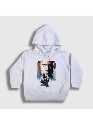 Presmono Unisex Çocuk Beyaz Poster V2 Prison Break Kapüşonlu Sweatshirt