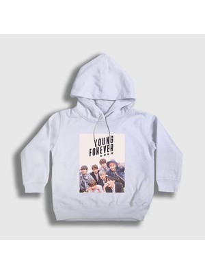 Presmono Unisex Çocuk Beyaz Young Forever K-Pop Monsta X Kapüşonlu Sweatshirt