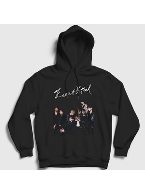 Presmono Unisex Siyah Beautiful K-Pop Monsta X Kapüşonlu Sweatshirt