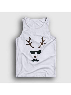 Presmono Unisex Beyaz Male Deer Yılbaşı Atlet