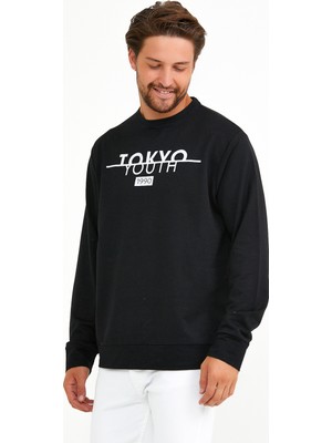 Superlife Süperlife Bisiklet Yaka Tokyo Basklıl Sweat SPR22SW134