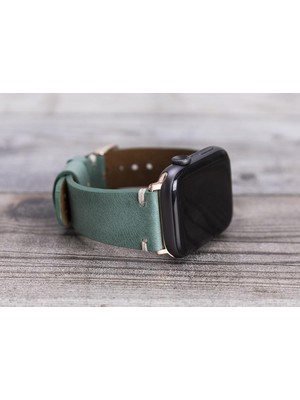 Bouletta Apple Watch Uyumlu Deri Kordon 38-40MM Orfe CZ12 Mint Yeşili