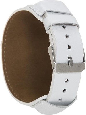 Bouletta Apple Watch Uyumlu Deri Kordon 38-40-42-44MM Cuff F3 Beyaz