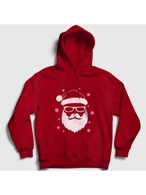 Presmono Unisex Kırmızı Noel Baba Santa Claus Yılbaşı Kapüşonlu Sweatshirt