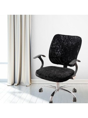 Baosity Bölünmüş Ofis Bilgisayar Sandalye Kapak Streç Döner Slipcover Masası Koltuk Kapağı Siyah Koltuk Örtüsü (Yurt Dışından)