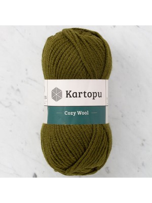 Kartopu 5'li Paket Cozy Wool K410 Haki Yeşil %25 Yün Örgü İpi