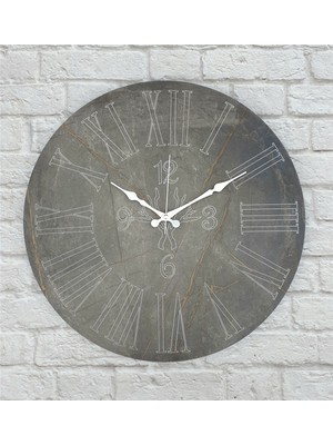 Markakanvas Mermer Desenli ,çizgi Rakamlı Duvar Saati Çap 50 cm