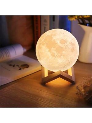 Lili 3D LED Ay Gece Lambası Aydınlatma Sarj Edilebilir Lamba 15 cm