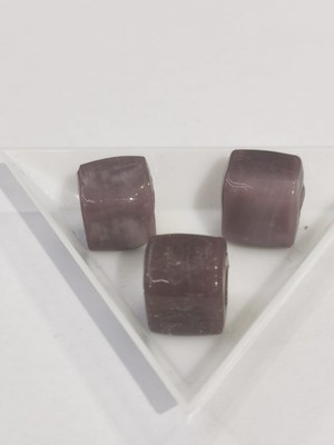 Livza Bijuteri Kahve Renk Kare Cam Boncuk, 13-15 mm. Cam Boncuk, Takı Yapımı (3 Adet )