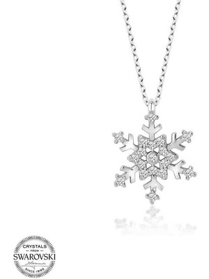 Gumush Swarovski Taşlı Gümüş Kartanesi Kadın Kolye