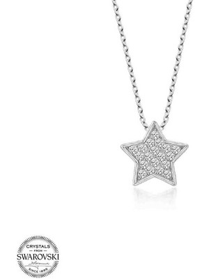 Gumush Swarovski Taşlı Gümüş Yıldız Kadın Kolye