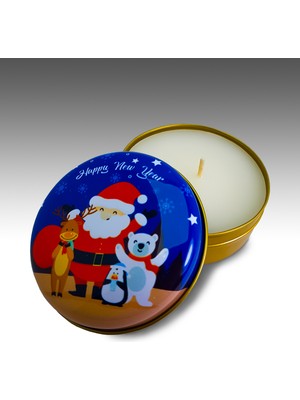 Luxery Candle Yeni Yıl Noel Kokulu Yılbaşı Teneke Mum 2'li Set Hediye Paketi M1