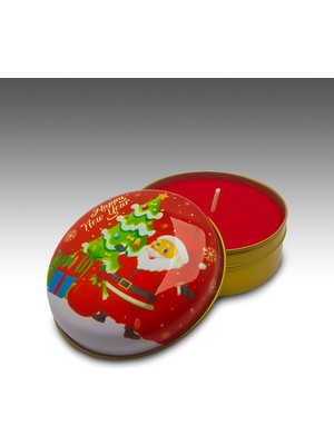 Luxery Candle Yeni Yıl Noel Kokulu Yılbaşı Teneke Mum 2'li Set Hediye Paketi M10
