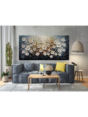 Hobimania Kanvas Tablo Papatyalar 70 x 120 cm Duvar Dekorasyon Moda Tablo