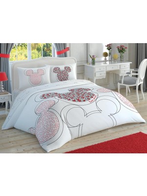 Taç Lisanslı Disney Love Mickey Glow Çift Kişilik Nevresim Takımı