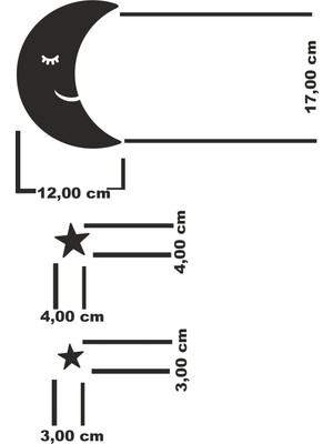 Numa Concept Hilal Ayyıldız Çocuk Odası Uyku Zamanı Siyah Mdf Duvar Dekorasyon Lazer Kesim