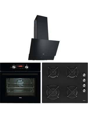 Teka - Chef 5 Ankastre Set - (Hak 625 Bk Fırın + Hl Lux 60 4g Aı Al Ocak + Atv 60 Davlumbaz) - Siyah - 64000465