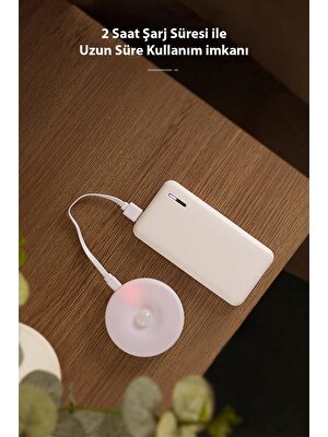 Trendpoint USB Şarjlı Akıllı Hareket Sensörlü Kablosuz Spot LED Lamba Sarı Işık 1 Adet
