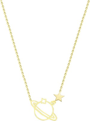 Engingold 14K Altın Gezegen Yıldız Figürlü Kolye