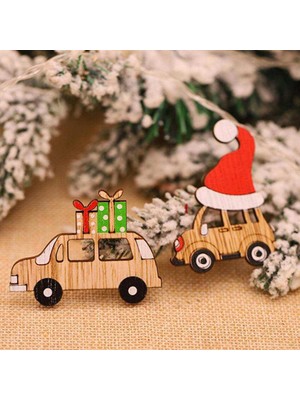 Strade Store 12 Adet Yeni Yıl Ahşap Noel Ağacı Asılı Dekorasyonu (Yurt Dışından)