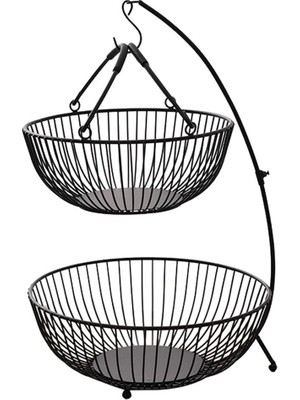 B Baosity Çok Amaçlı Demir Meyve Sepeti Ekran Sepeti Mutfak Partisi Dekorasyon Siyah Siyah Bir (Yurt Dışından)
