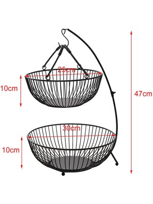 B Baosity Çok Amaçlı Demir Meyve Sepeti Ekran Sepeti Mutfak Partisi Dekorasyon Siyah Siyah Bir (Yurt Dışından)