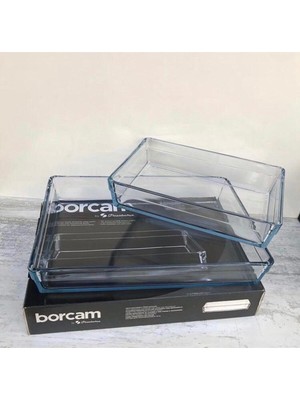 Paşabahçe 2 Adet Paşabahçe Premium Borcam Dikdörtgen Fırın Tepsi 2500 cc - 4350 cc