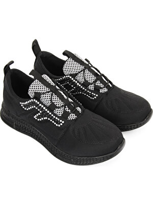 Gönderi® Kadın Bağcıklı Kumaş Günlük Sneaker 37190